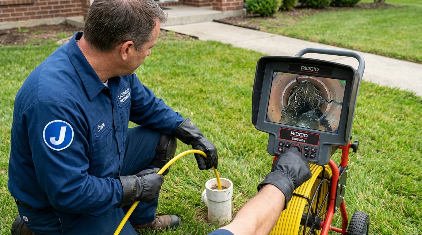 Sewer camera inspection being performed by Johns Plumbing LLC in Keewatin